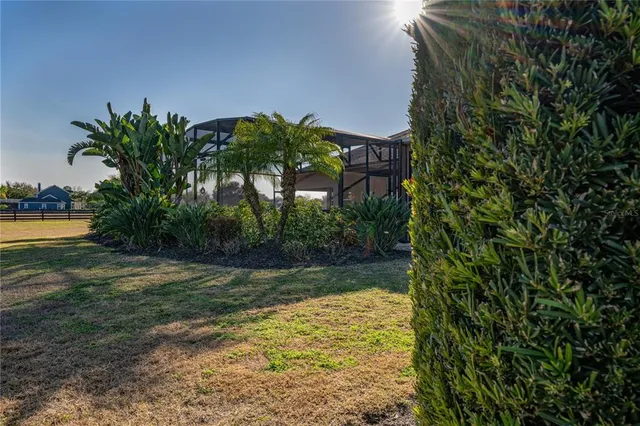 a view of an outdoor dining space with furniture