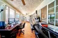 a view of a road with a building in the background