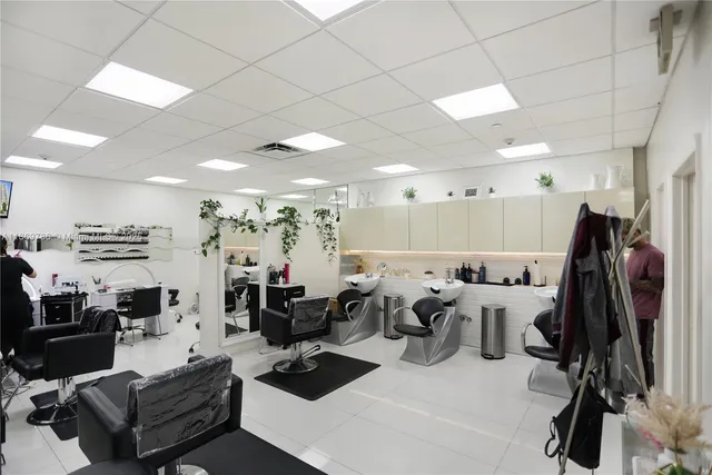 a view of a city with tall buildings