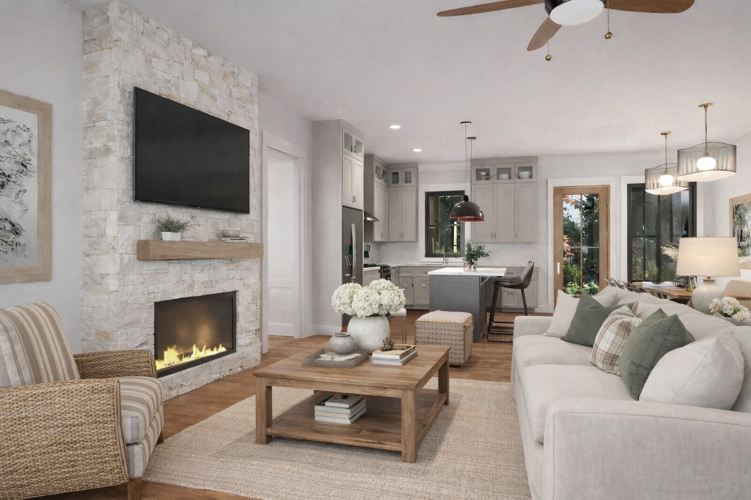 45 Center Tree Drive Palacios, TX 77465 - Photo 3 of 13 a living room with furniture fireplace and flat screen tv