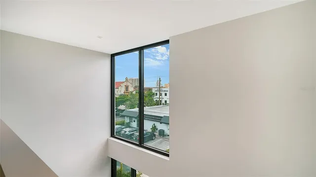 a view of street with sitting area