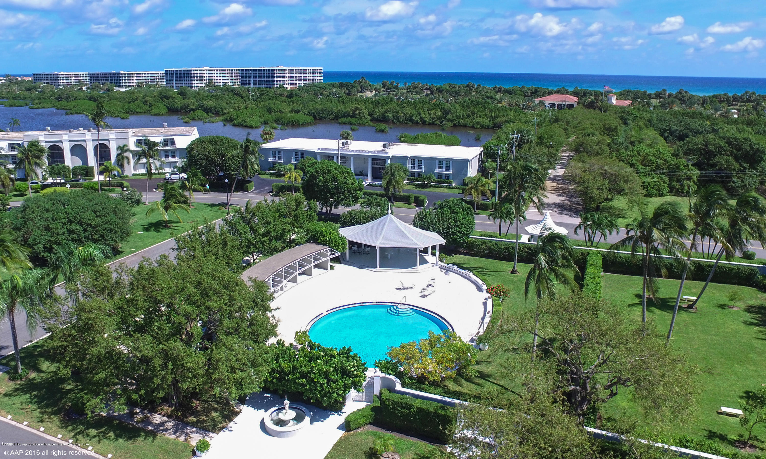 2185 Ibis Isle Road, Unit 40 Palm Beach, FL 33480 - Photo 23 of 28 an aerial view of a house with a garden and lake view