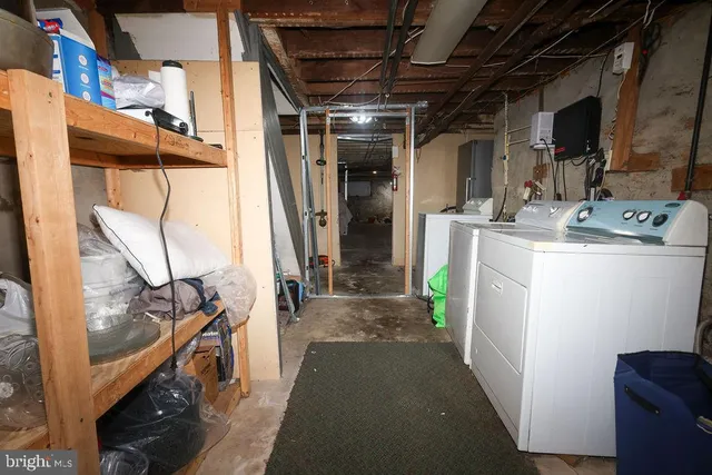 a view of a room with storage space