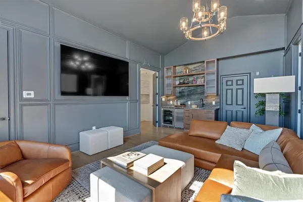 a view of a terrace with furniture and stove