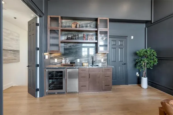 a view of a terrace with furniture