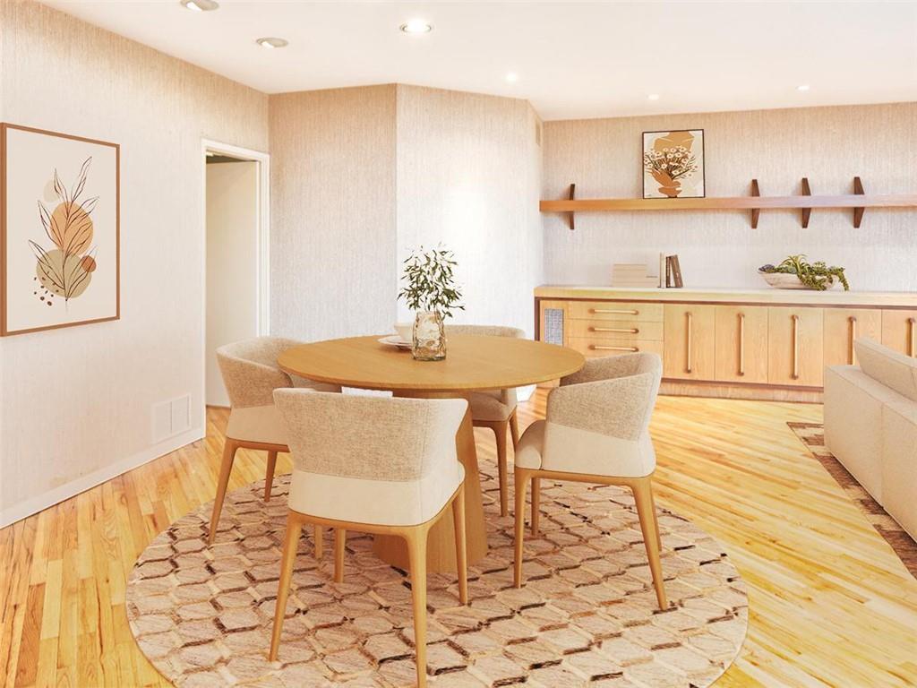 5000 5th, Unit 101 Pittsburgh, PA 15232 - Photo 11 of 38 Dining room. Entrance to the kitchen is on the left.