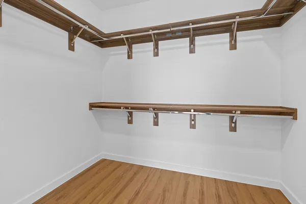 a close view of a room with racks on the wall