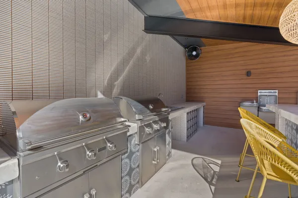 a outdoor space with furniture