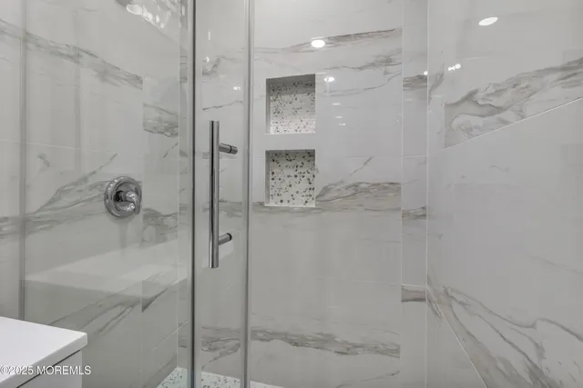 a bathroom with a shower