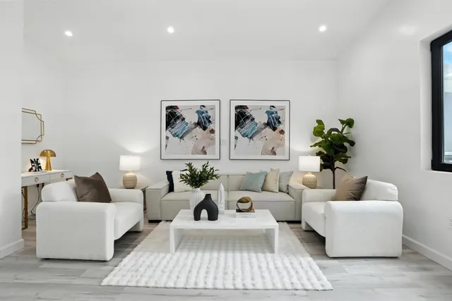 a living room with furniture and a couch