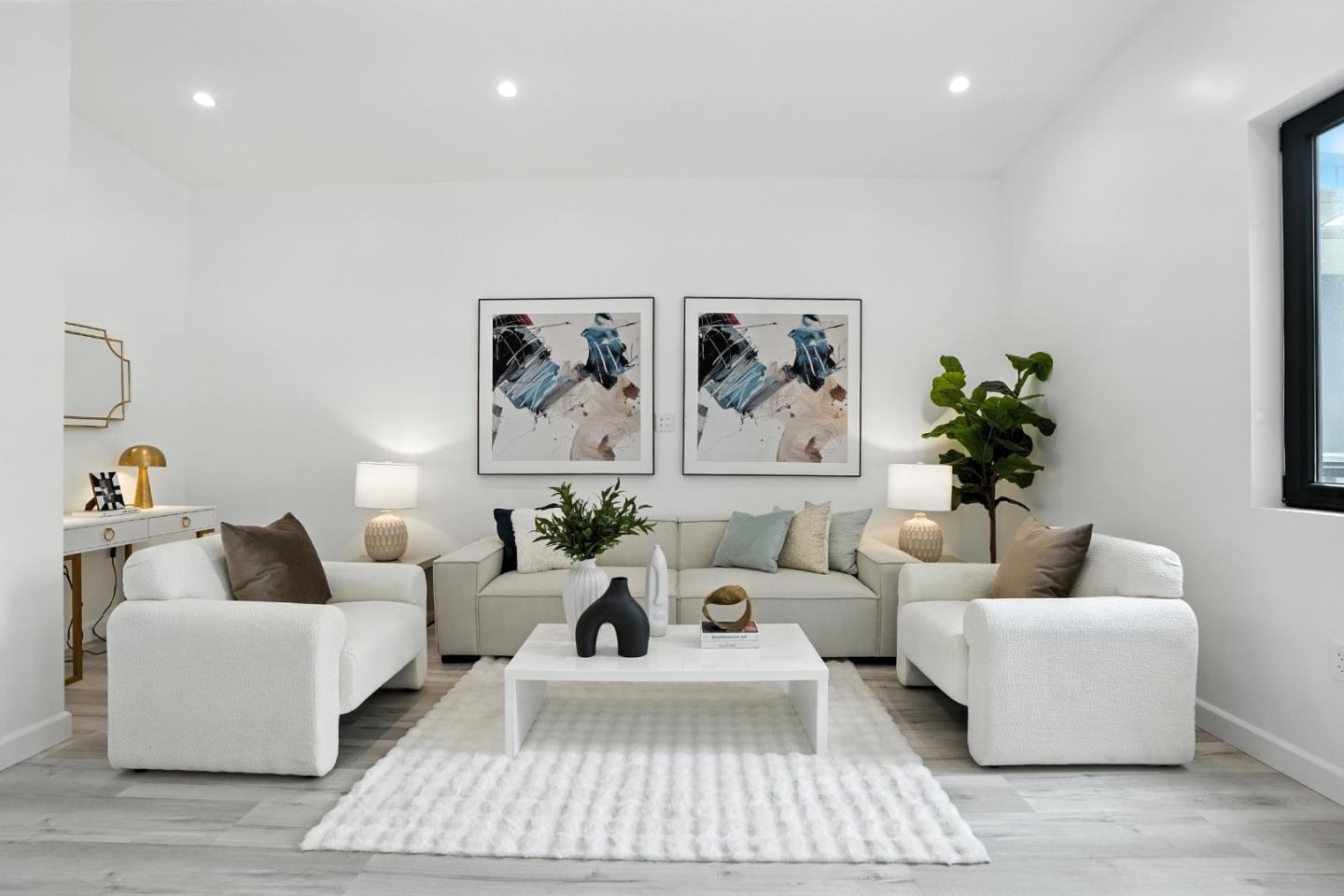 a living room with furniture and a couch