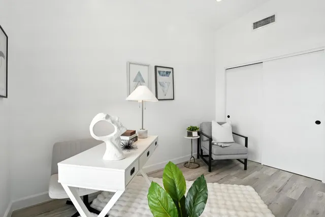 a living room with furniture