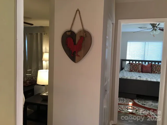 a view of hallway with washer and dryer
