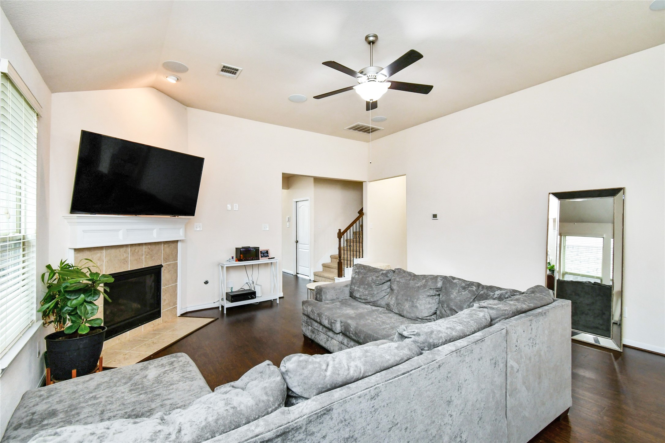 7110 Panther Ridge Drive Spring, TX 77389 - Photo 4 of 25 a living room with fireplace furniture and a flat screen tv