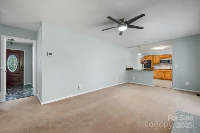 a view of a livingroom with a stove