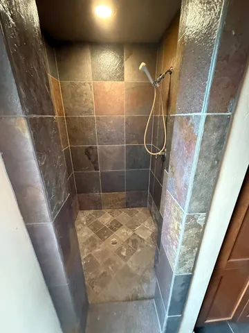 a bathroom with a shower