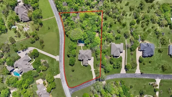 an aerial view of a house