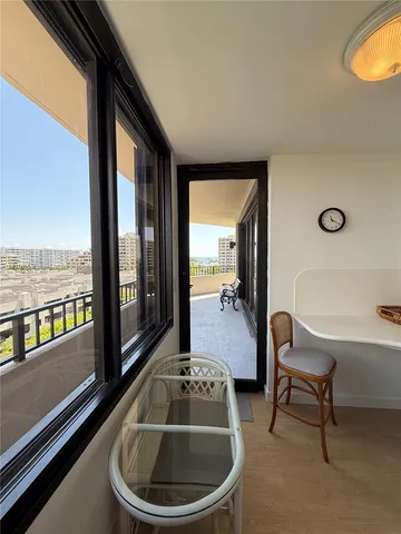 a view of a city from a balcony