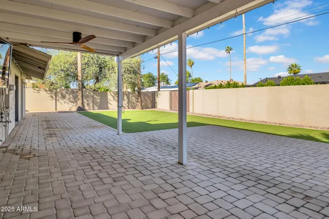 a view of a backyard