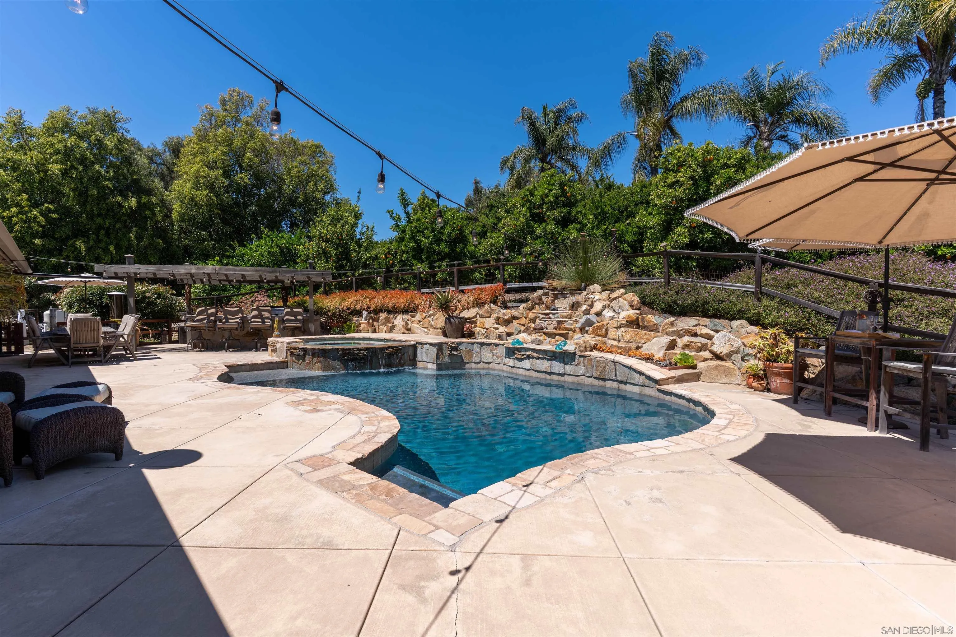 1045 Capra Way Fallbrook, CA 92028 - Photo 31 of 44 a view of a swimming pool with a patio