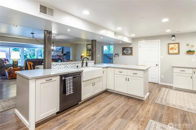 a bedroom with a bed and dresser