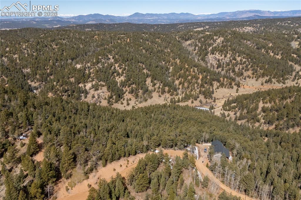 107 Haven Road Divide, CO 80814 - Photo 13 of 13 Aerial view of a mountainous background and a forest