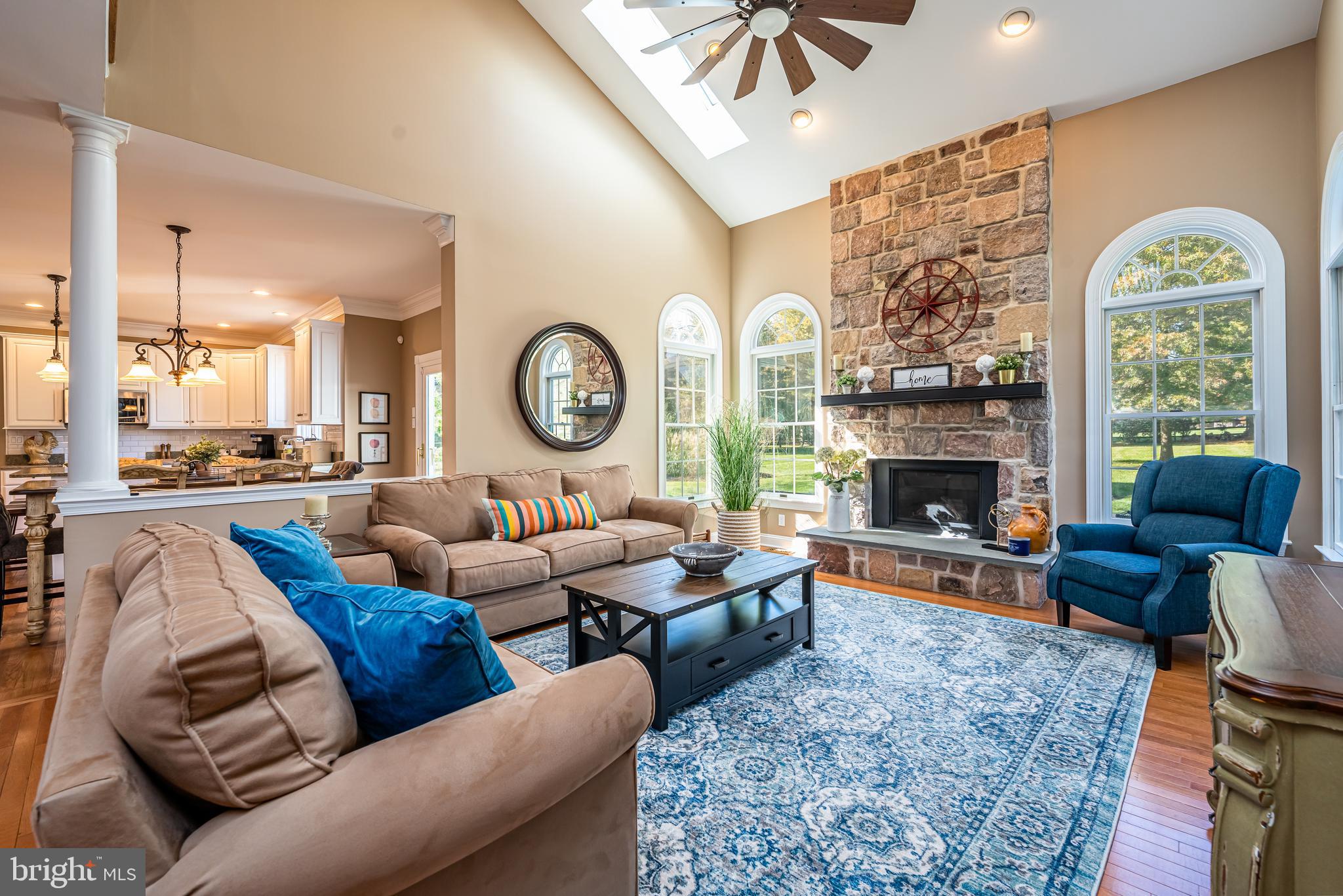 4895 Gloucester Drive Doylestown, PA 18902 - Photo 24 of 71 Family room with vaulted ceiling & fireplace