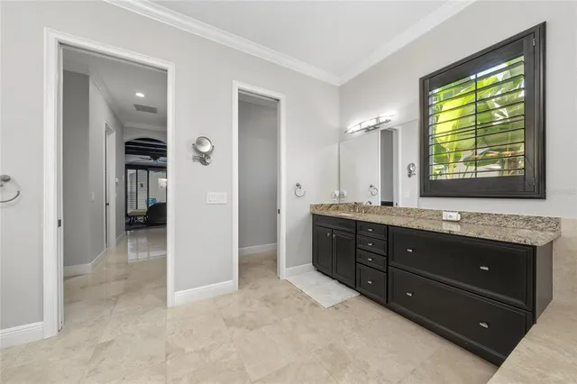 a kitchen with lots of counter top space