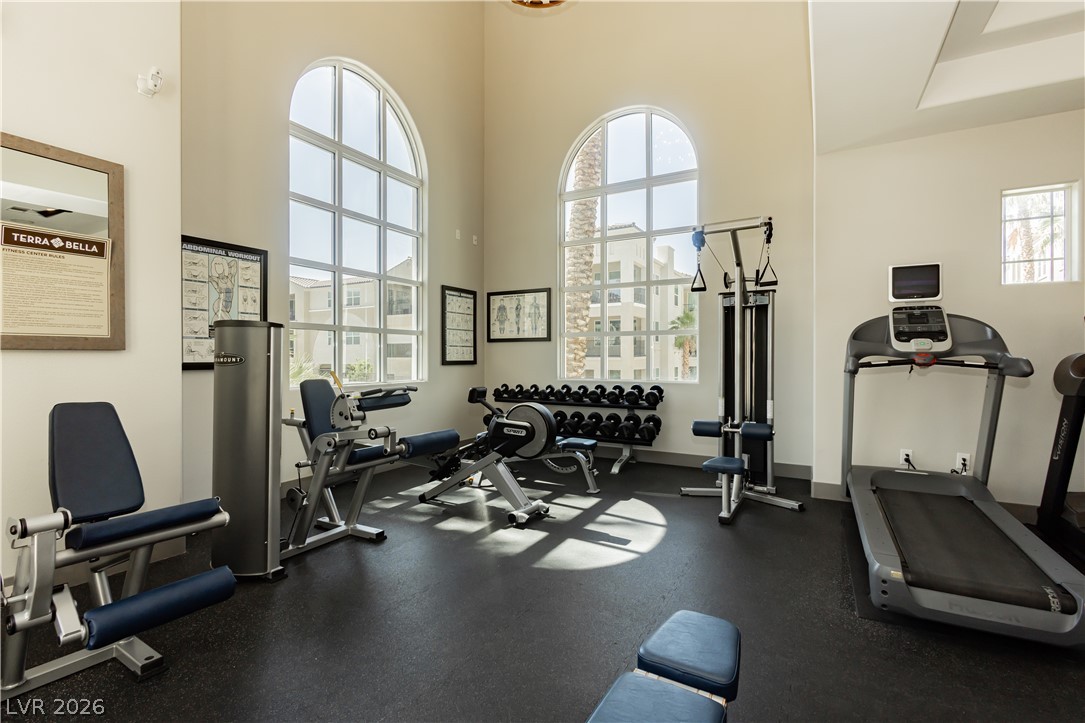 2555 Hampton Road, Unit 3308 Henderson, NV 89052 - Photo 55 of 65 Fitness center features high ceilings and abundant natural light.