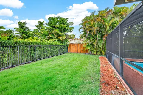 a view of a garden with a park