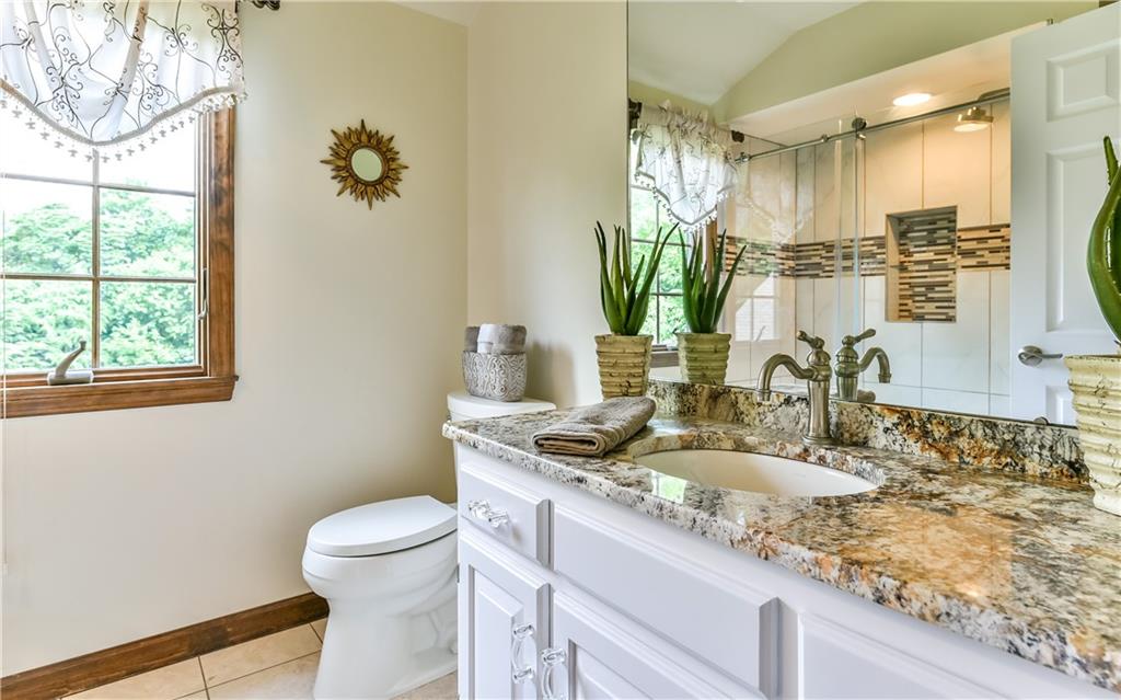 2785 Clearview Road Allison Park, PA 15101 - Photo 14 of 25 Beautifully updated Master Bath with Granite Counter Tops and White Vanity