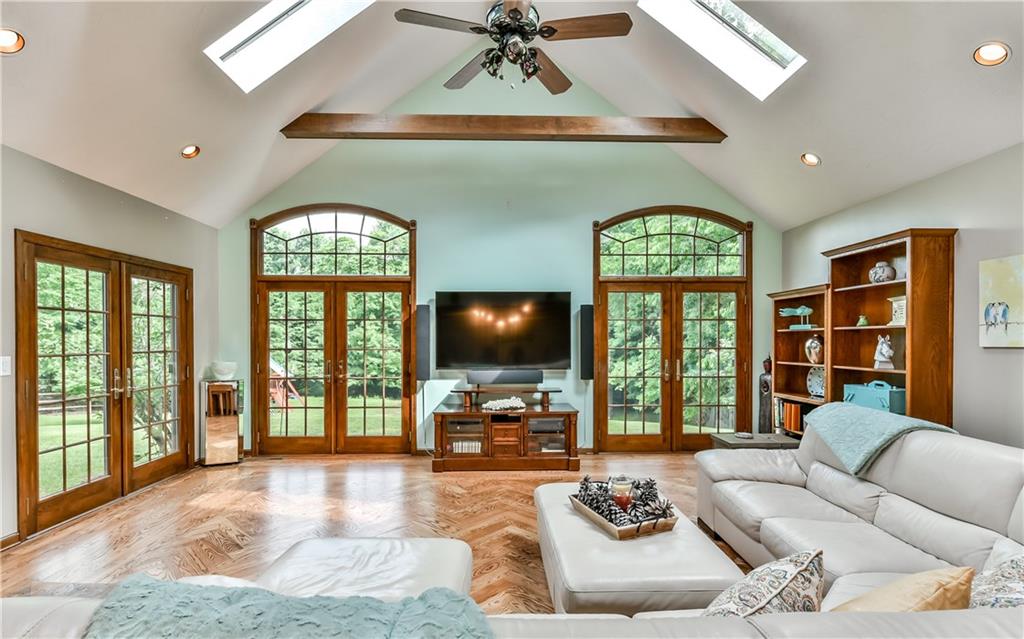 2785 Clearview Road Allison Park, PA 15101 - Photo 4 of 25 Vaulted Ceilings, Skylights, Patio Doors w/transom Windows and Herringbone Design Hardwood Floors!