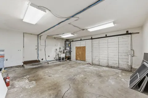 a view of a garage