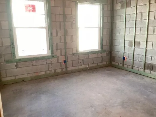 a view of a bathroom with a door