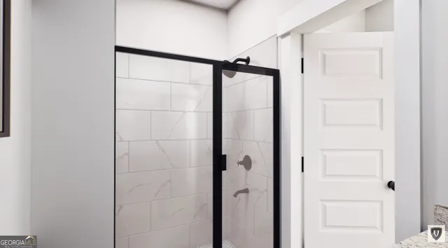 a bathroom with a shower