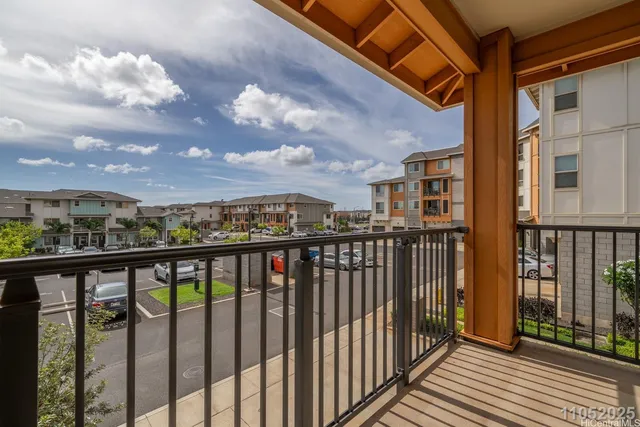 a view of city from a balcony