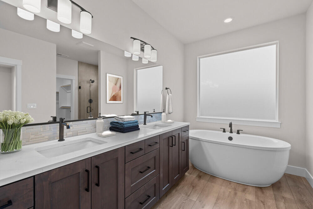 3735 Northeast Suchy St Bend Bend, OR 97701 - Photo 6 of 21 a spacious bathroom with a double vanity sink mirror and double