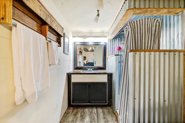 a backyard of a house with lots of green space