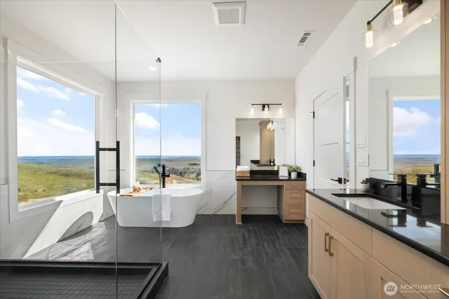 a view of a bathroom from a bathroom