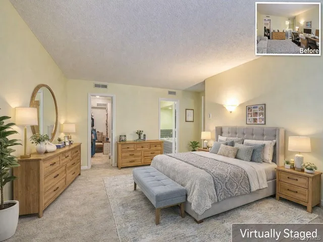 a bedroom with bed and window