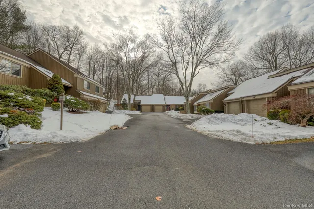 a view of road with a snow on the road