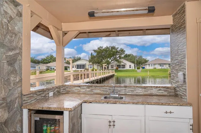 a water heater room with a wooden roof