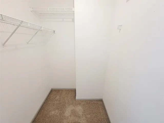 a view of a room with racks on the wall