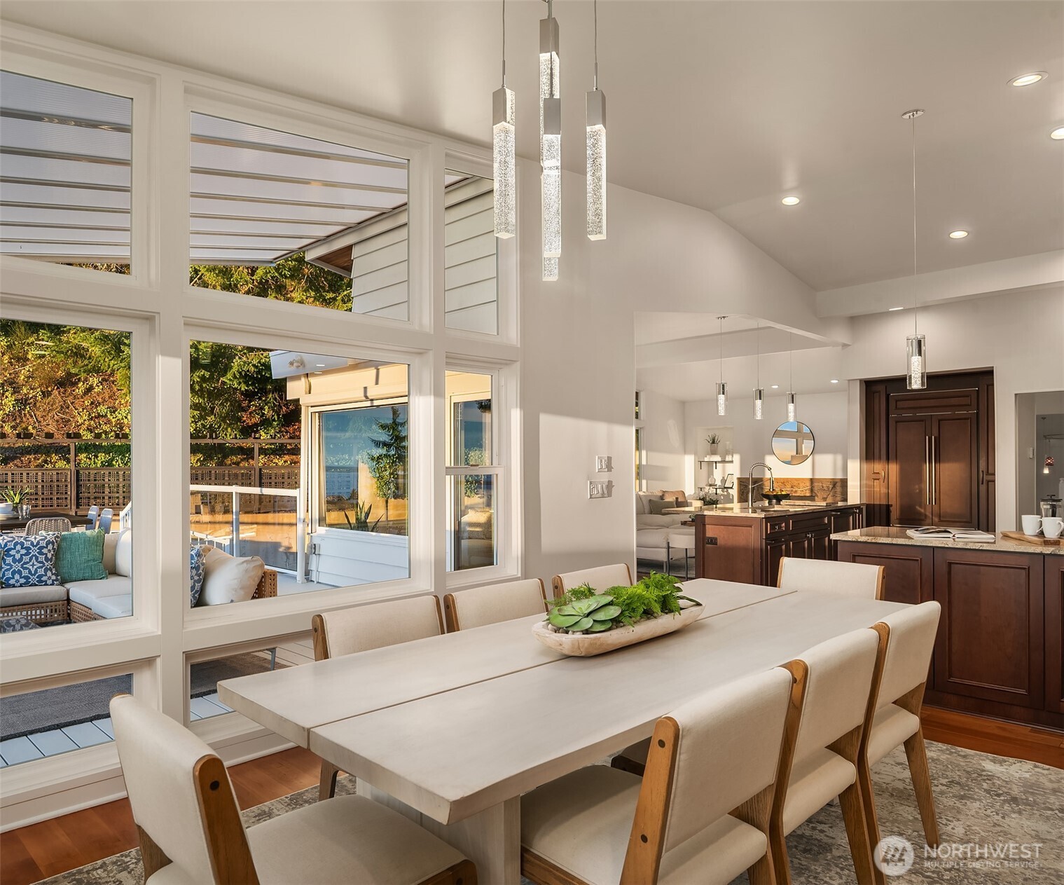 13621 18th Avenue Southwest Burien, WA 98166 - Photo 13 of 40 a dining room with stainless steel appliances kitchen island granite countertop furniture and a large window
