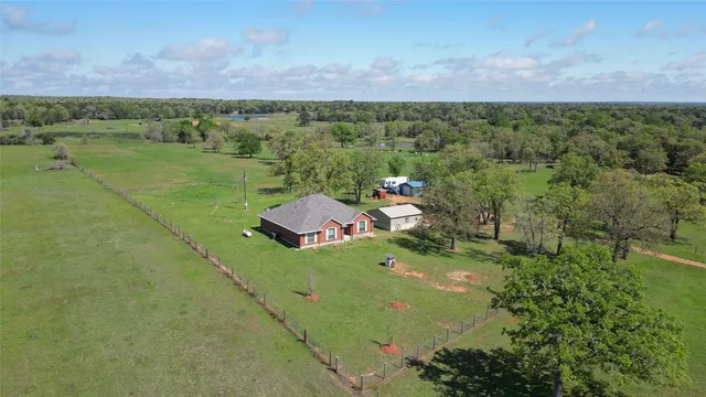 a view of a lush green field