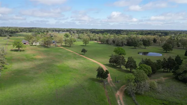 a view of a lake in middle of the town