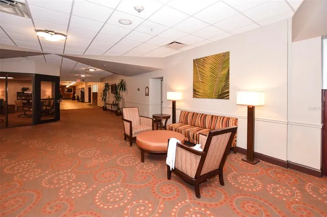 a view of hallway with livingroom