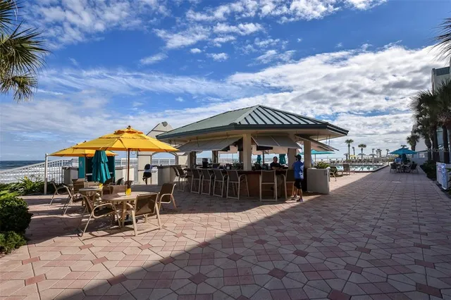 a view of a balcony with an outdoor space