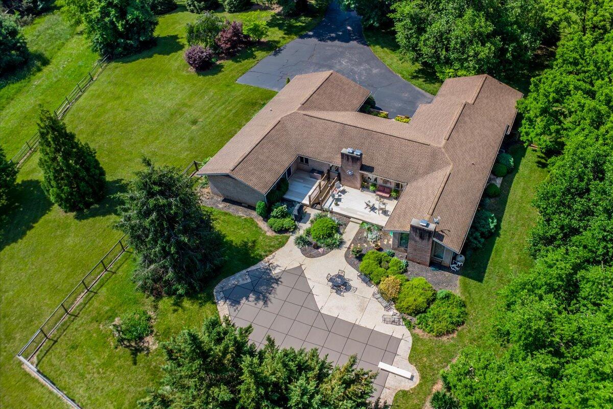 453 Wirtz Road Wirtz, VA 24184 - Photo 6 of 69 an aerial view of a house with garden space and street view