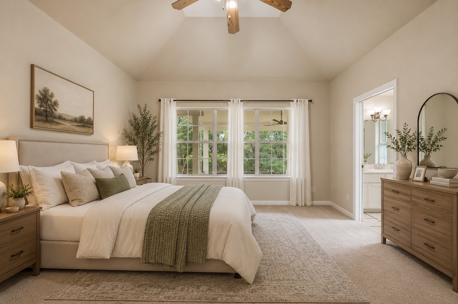 1301 South Quinlan Park Road Austin, TX 78732 - Photo 11 of 22 a bedroom with a large bed and a chandelier